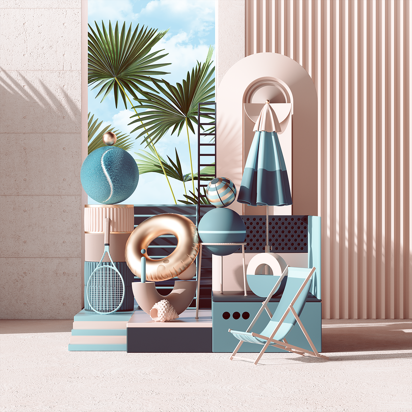 scenery，c4d，Render，abstract，color，