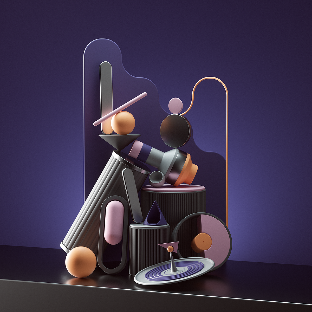 scenery，c4d，Render，abstract，color，