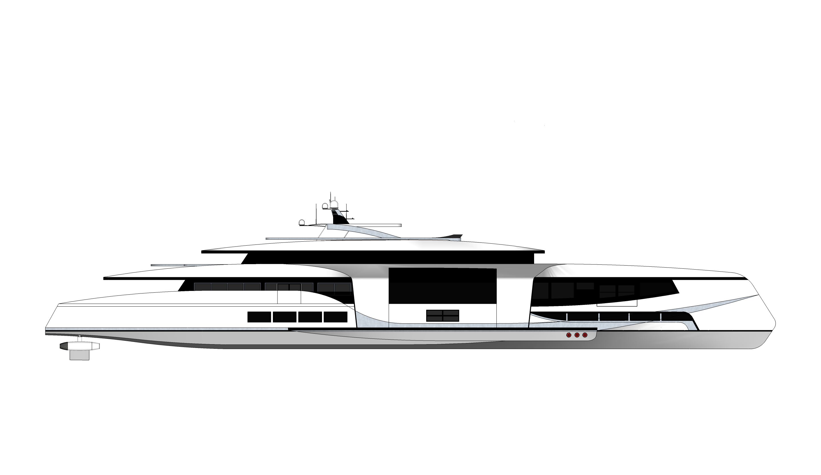 70米三体船设计