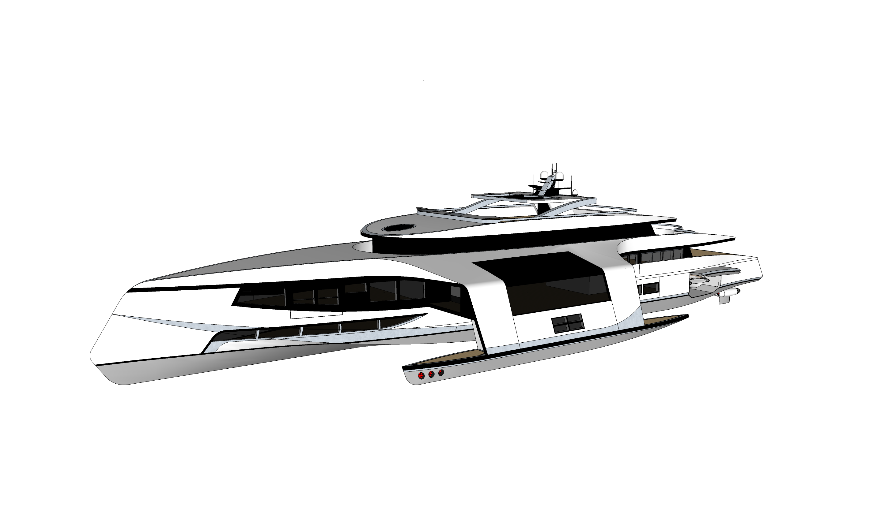 70米三体船设计