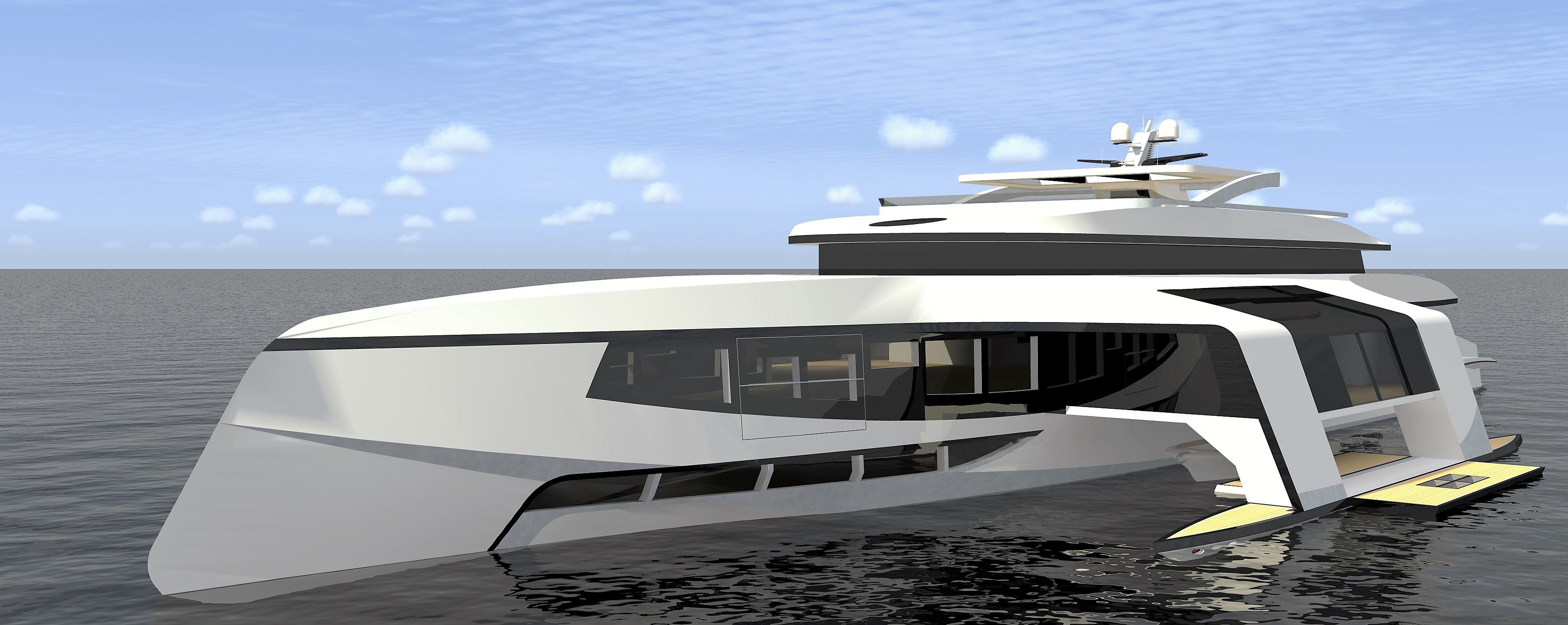 70米三体船设计