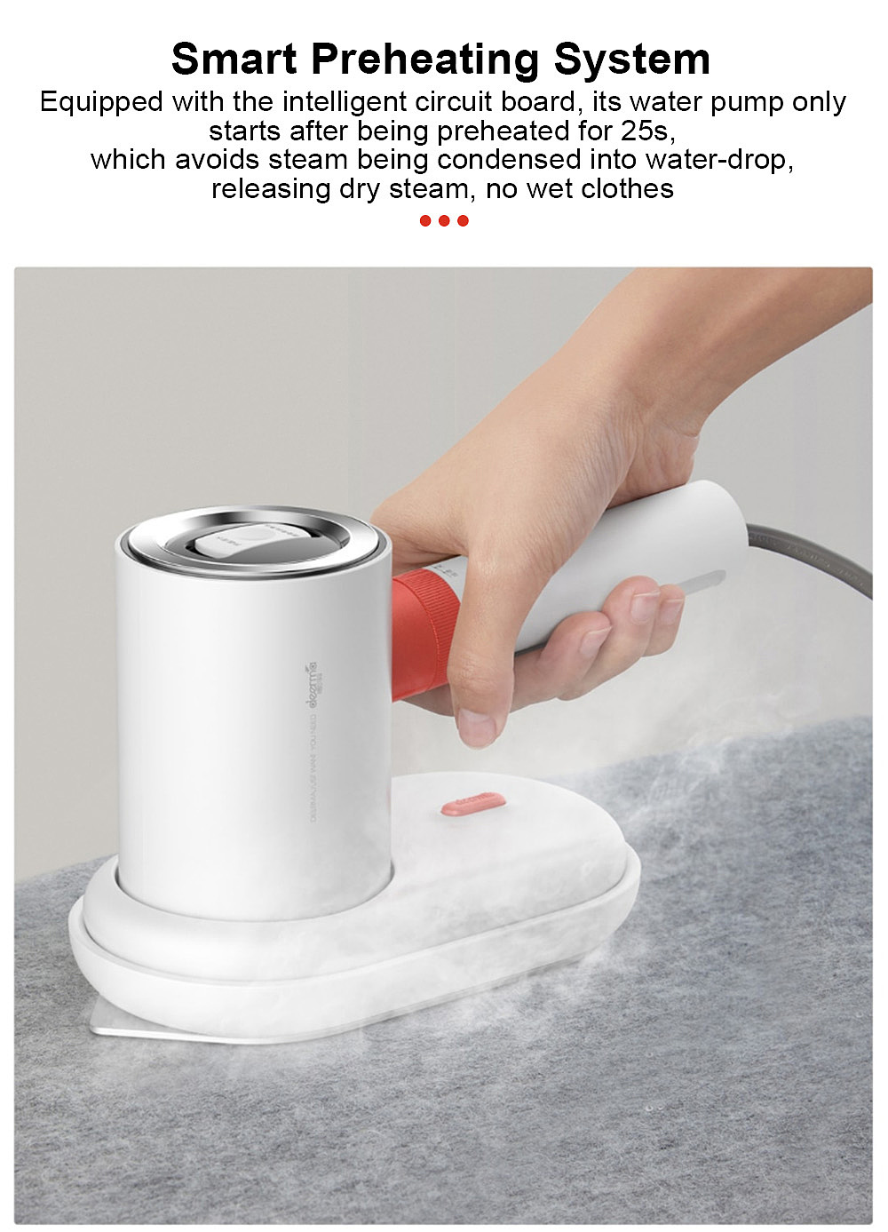 2020 red dot product design award，Handheld，Hanging ironing machine，white，modern，