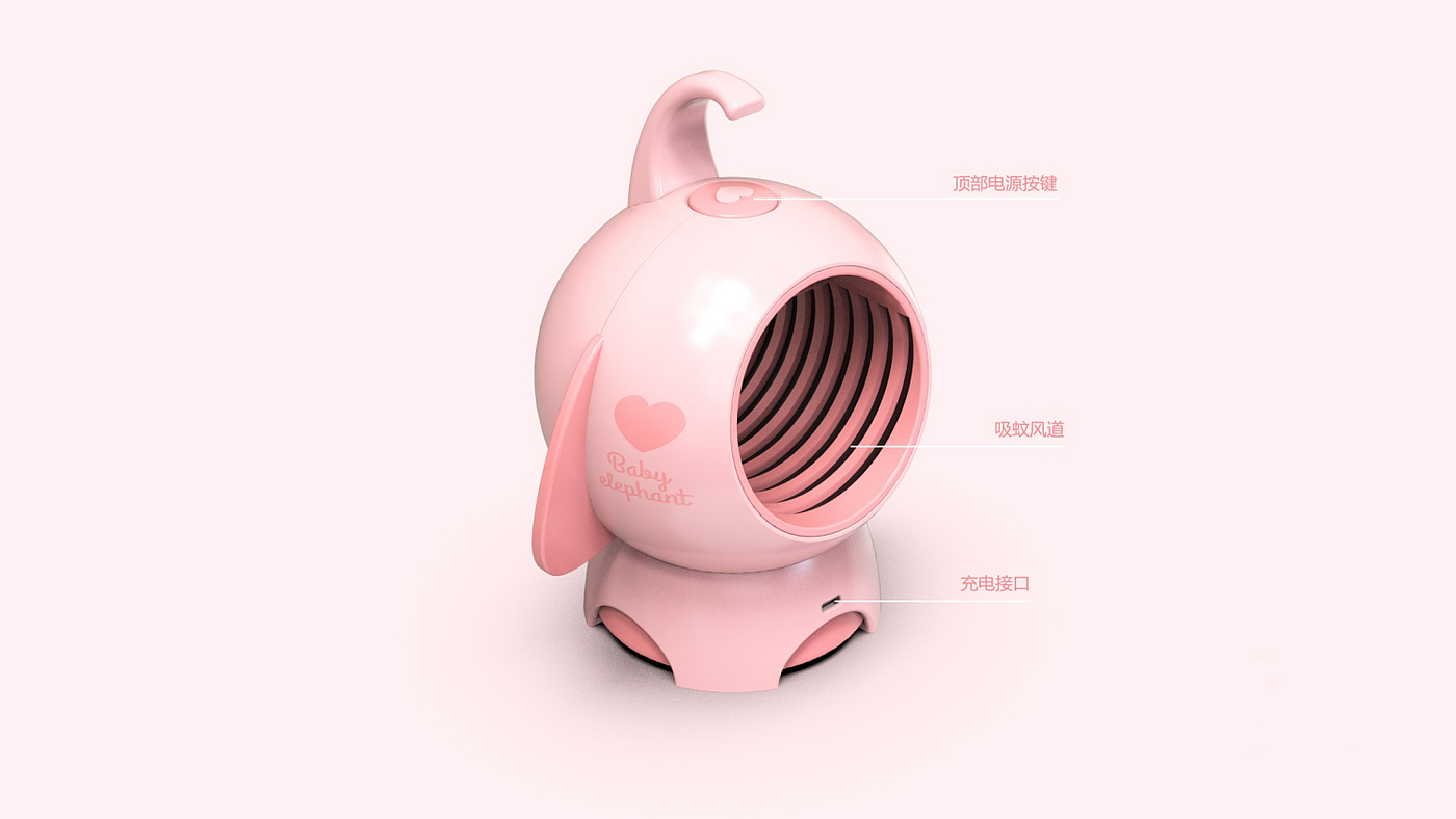 Cartoon，Mosquito killing lamp，Baby elephant，