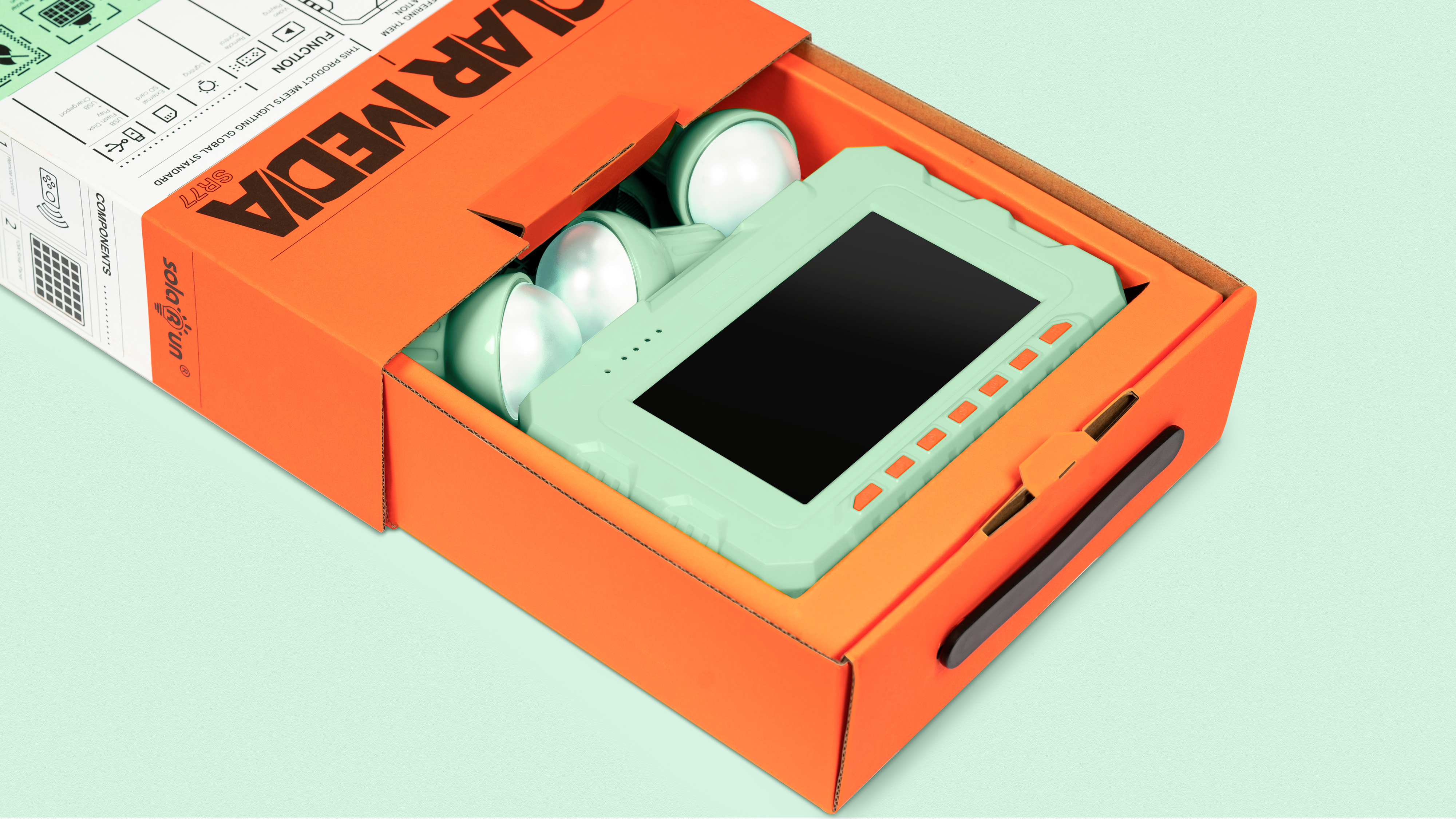 Pan Hu packaging design，SolarMedia，Packaging structure，originality，public welfare，environment protection，Solar lamp packaging，