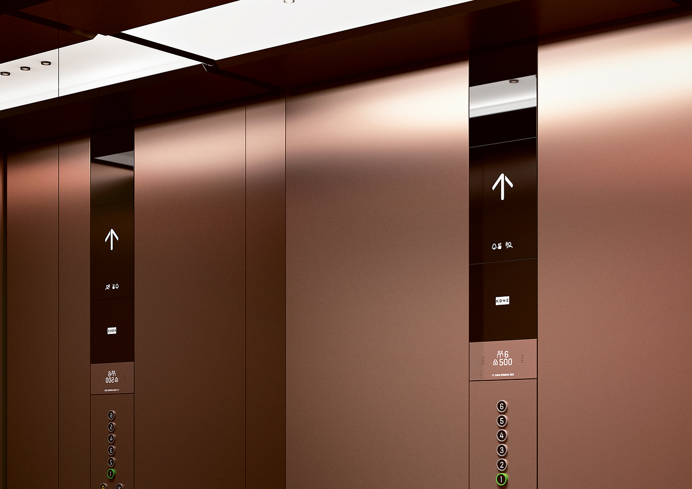 Elevator interior，Elevator accessories，2020 red dot product design award，KONE DX Class，