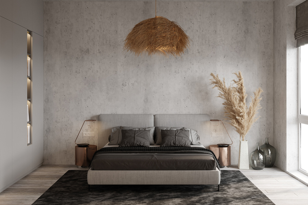 bedroom，Background wall，Interior design，fashion，