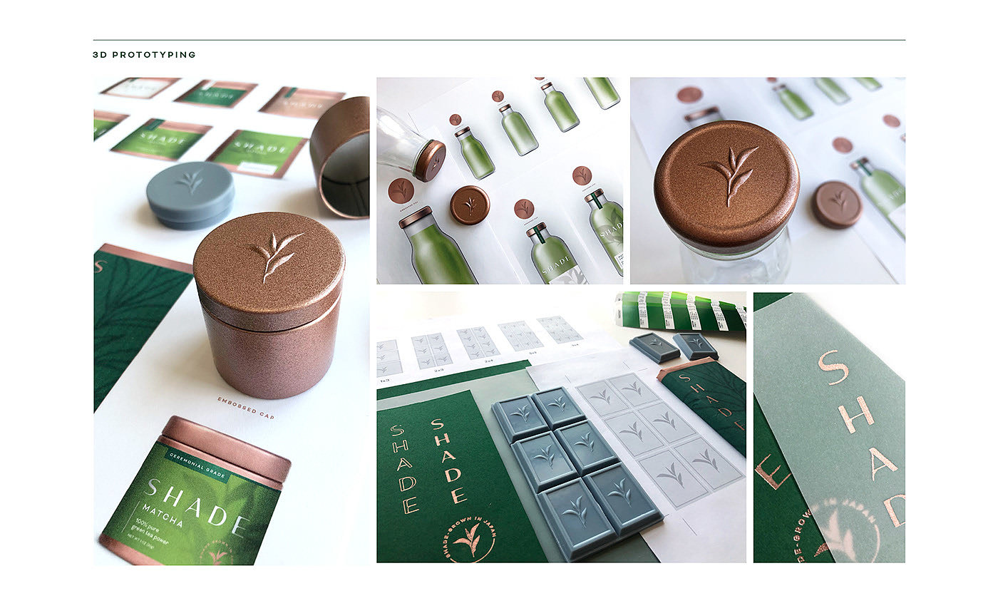 Shade Matcha，绿茶，现代，包装，