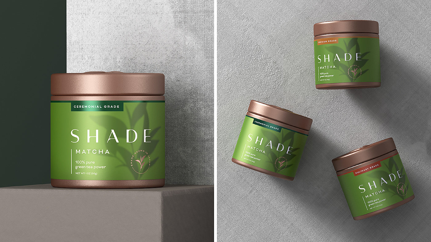 Shade Matcha，Green Tea，modern，packing，