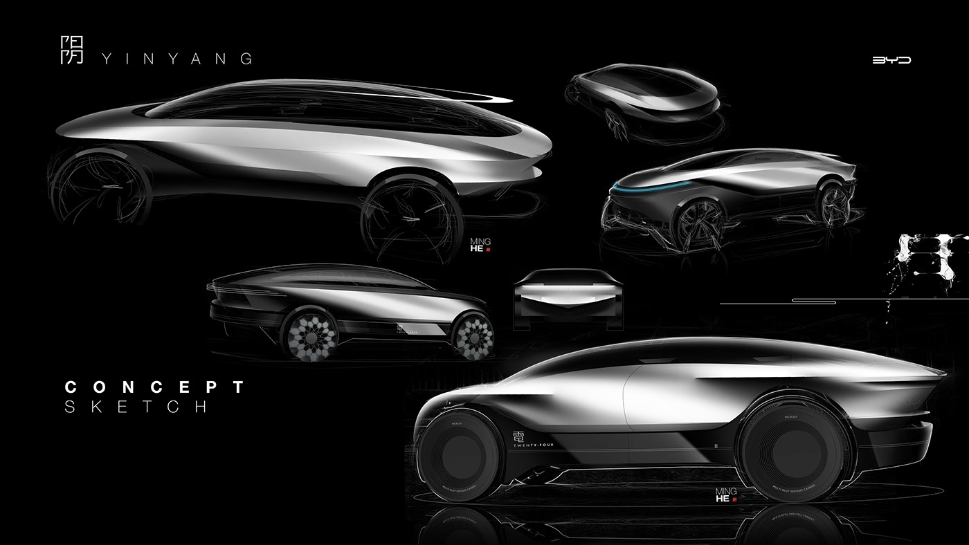 Automobile design，yin-yang，Render，