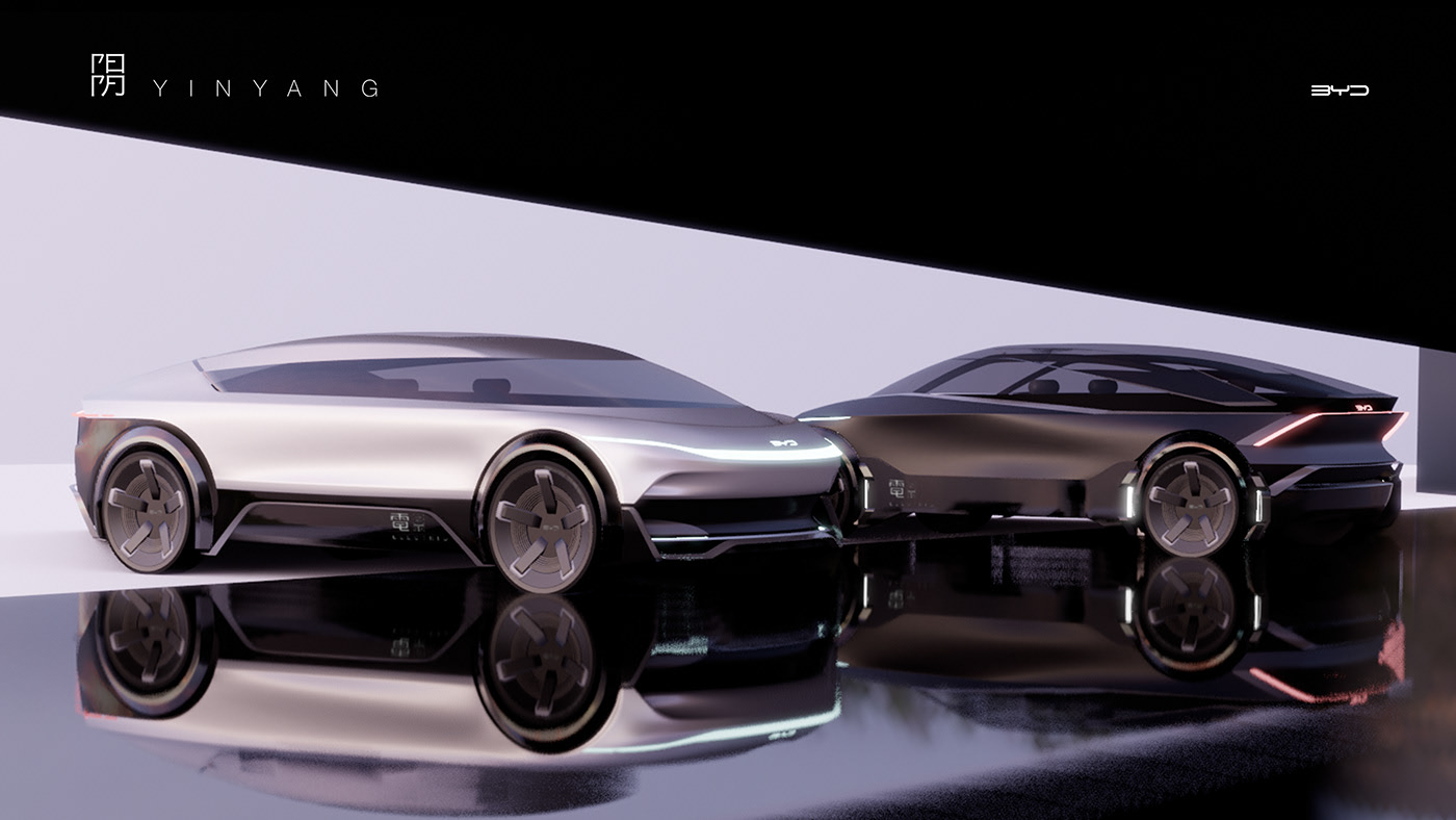 Automobile design，yin-yang，Render，