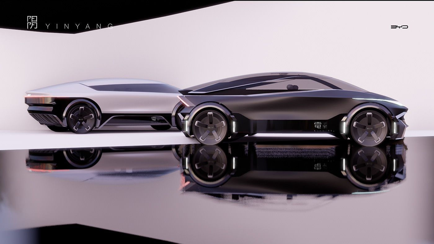 Automobile design，yin-yang，Render，