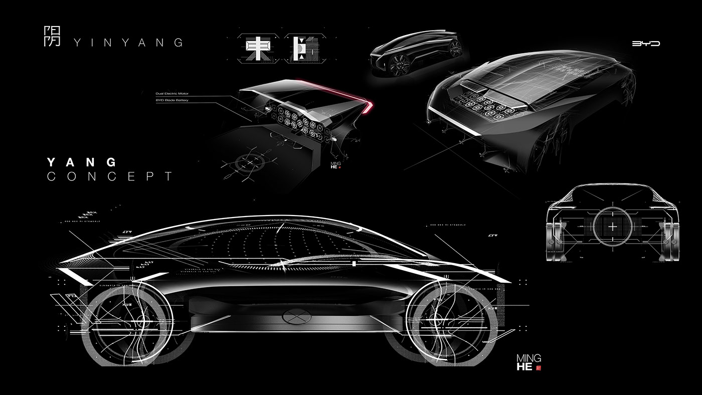 Automobile design，yin-yang，Render，
