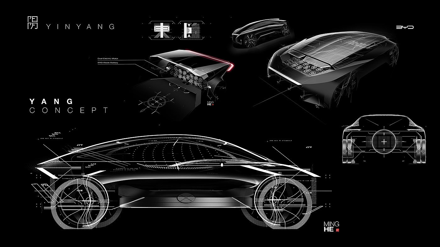 Automobile design，yin-yang，Render，