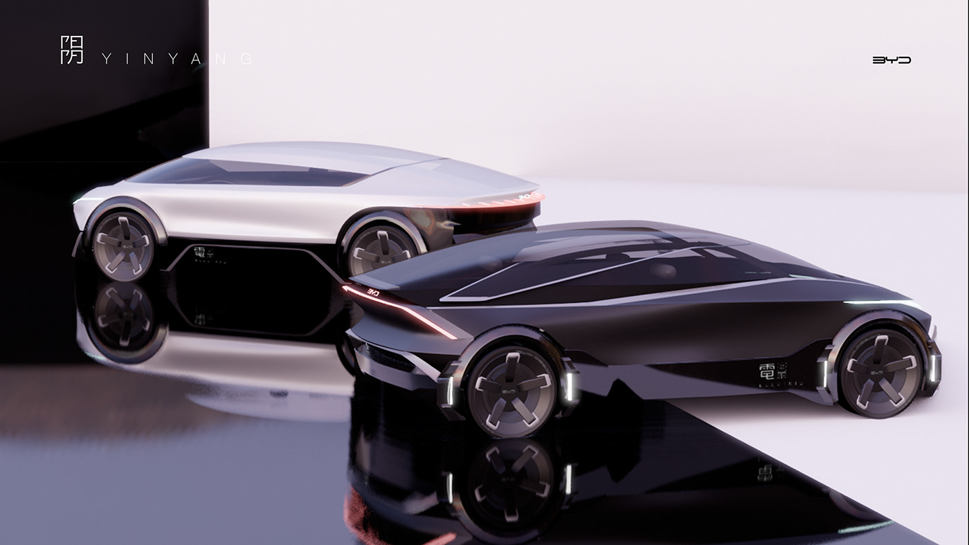 Automobile design，yin-yang，Render，