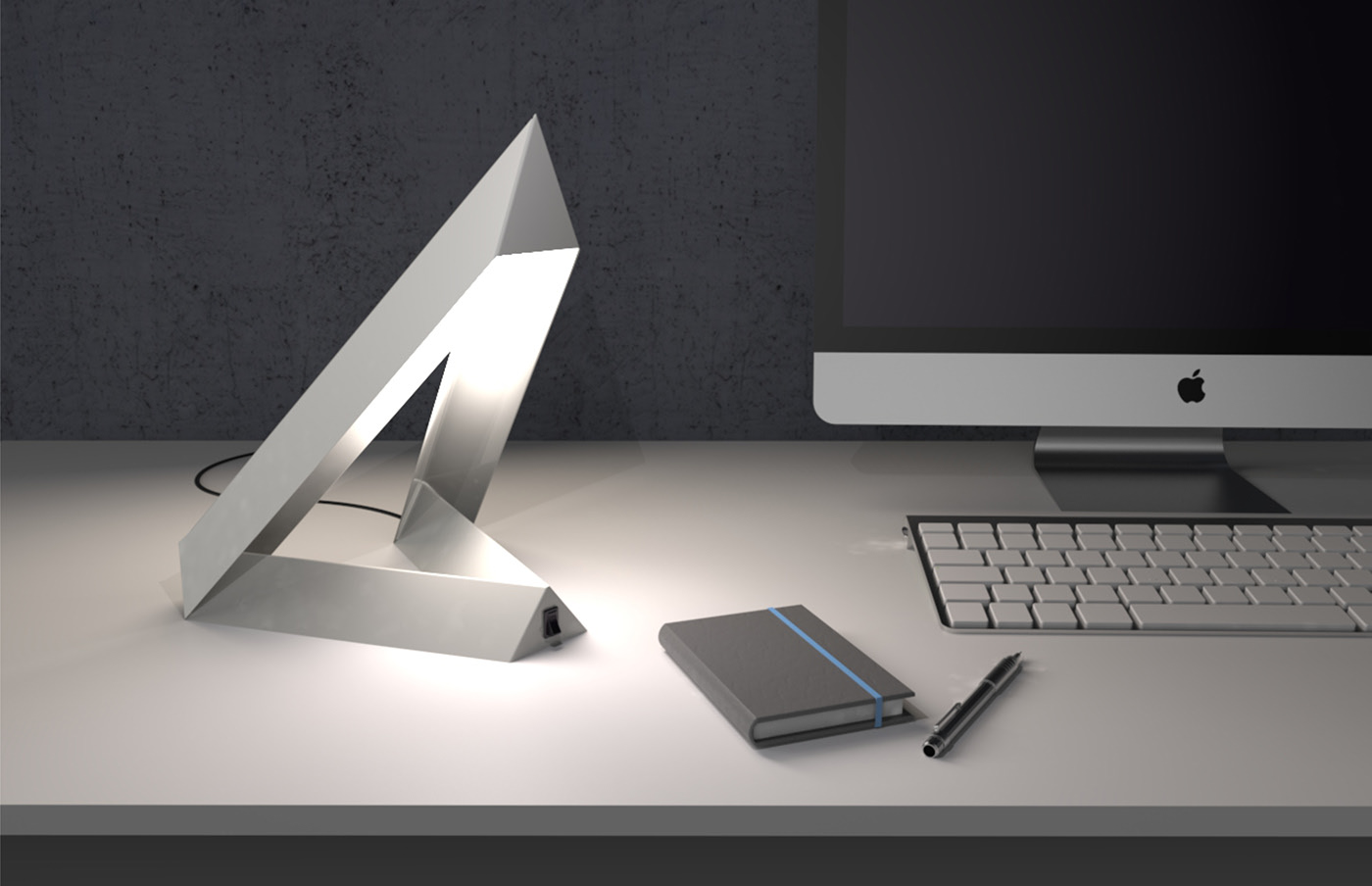 Desk lamp，geometry，Pyramid，