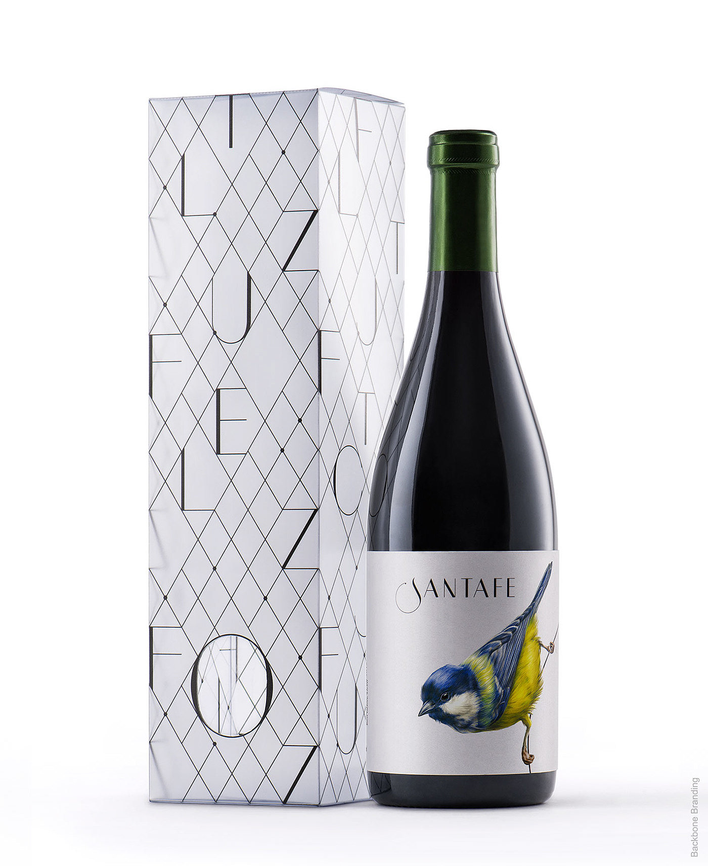 Santafe wine，packing design，blue tit，