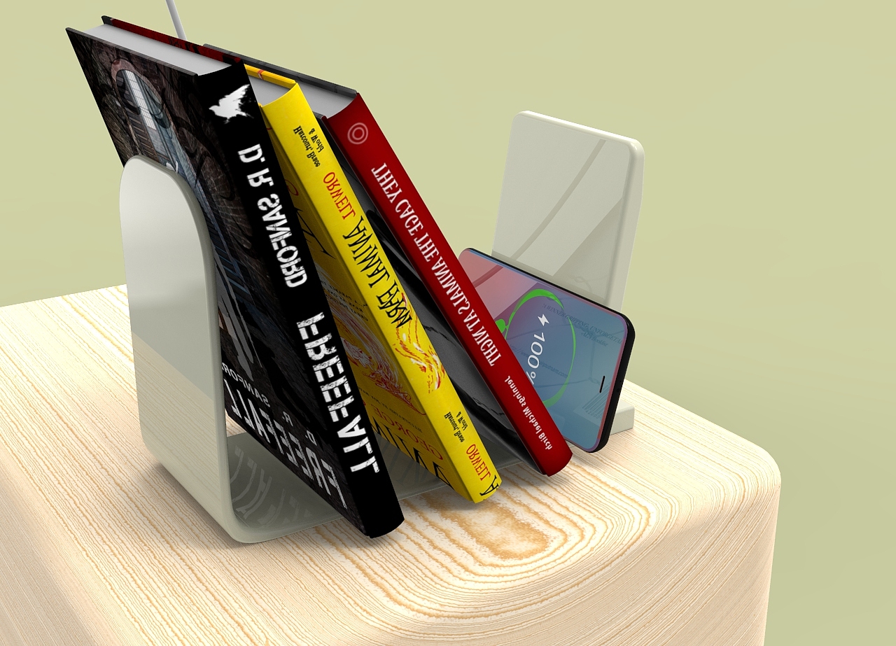 Wireless charging; bookends; Bookmark; bedside cupboard，