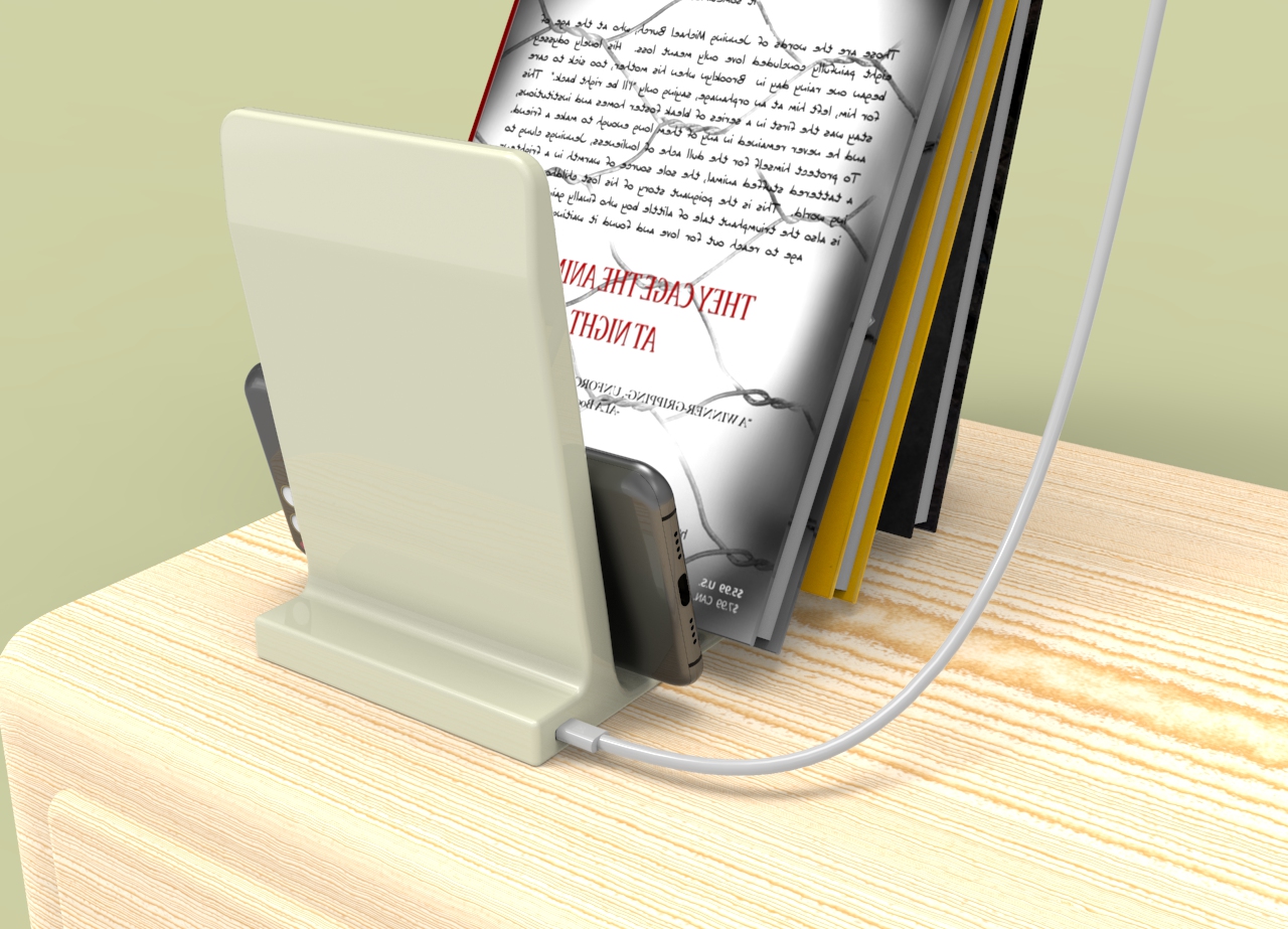 Wireless charging; bookends; Bookmark; bedside cupboard，