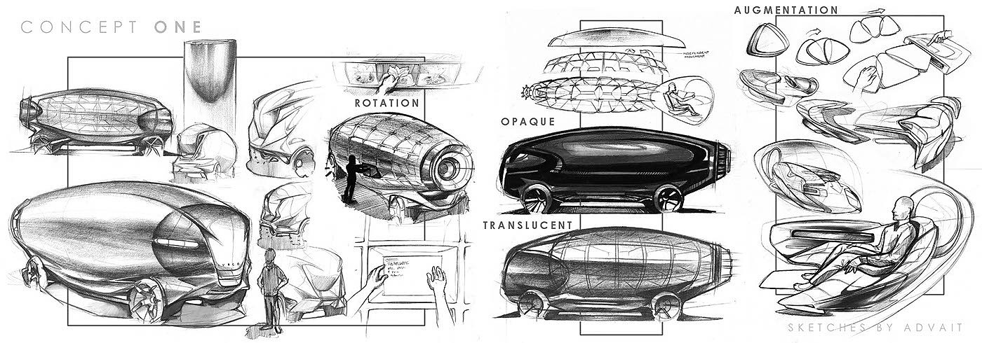 industrial design，Intelligent technology，Hand drawn expression，design sketch，Show truck design，