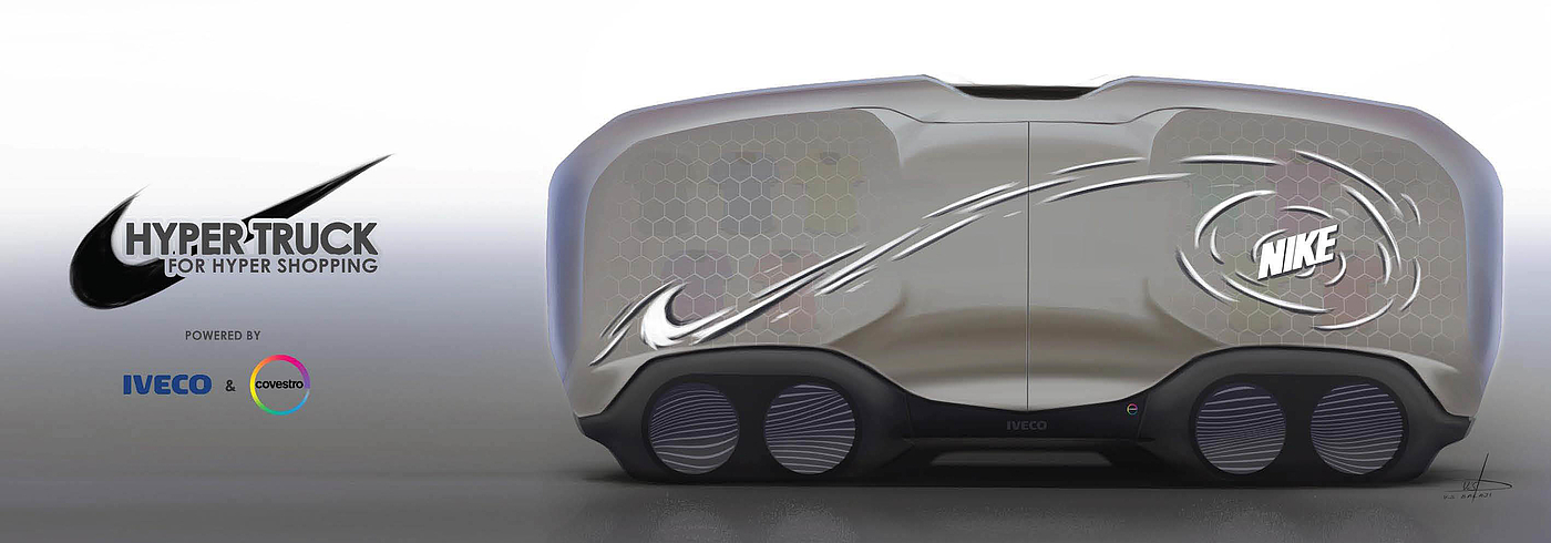 industrial design，Intelligent technology，Hand drawn expression，design sketch，Show truck design，