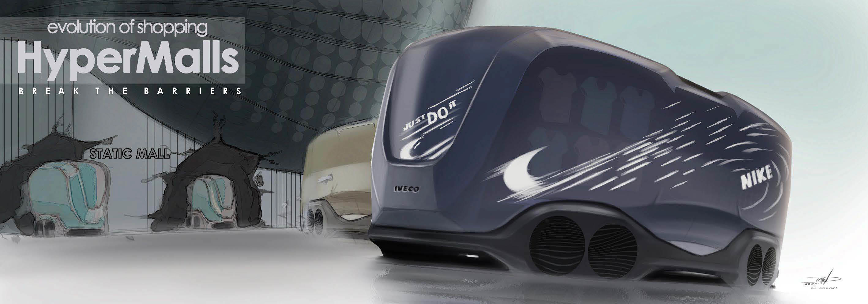 industrial design，Intelligent technology，Hand drawn expression，design sketch，Show truck design，