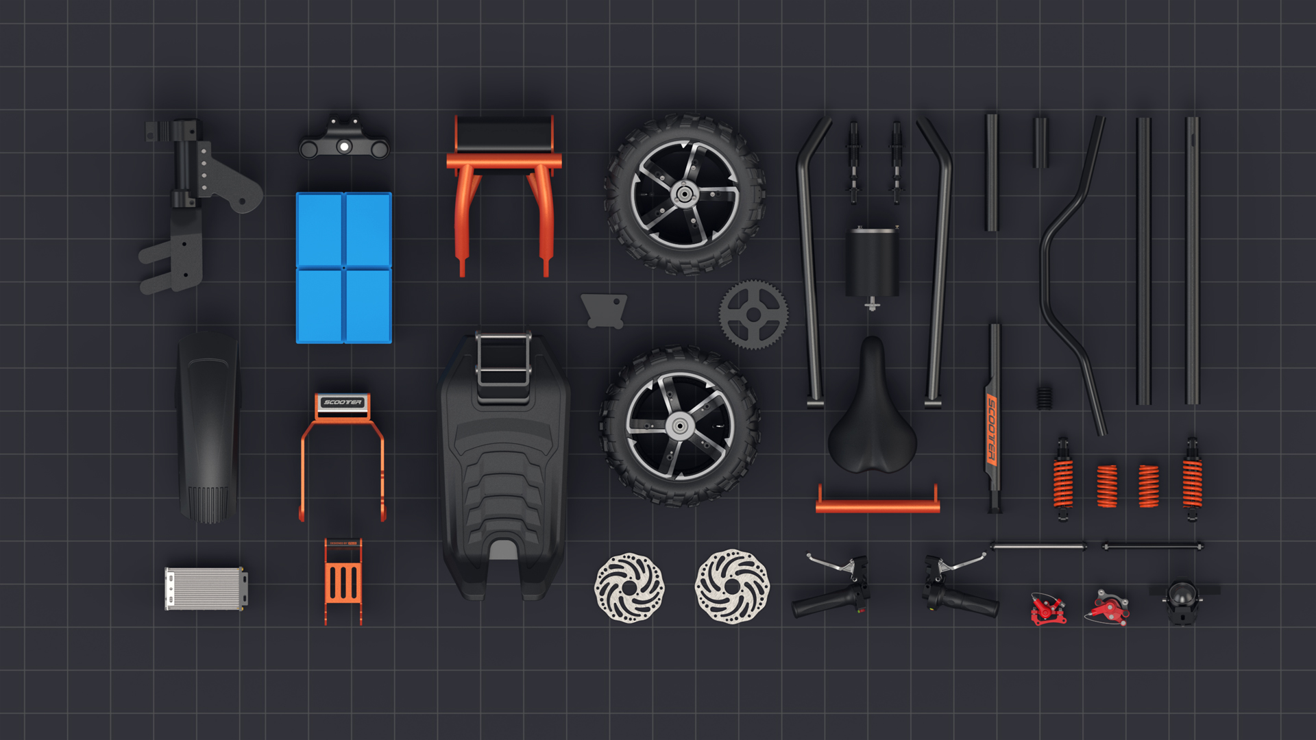 Scooter，Scooter design，Electric scooter，Design of electric scooter，Electric vehicle design，pxid，Design of transportation tools，