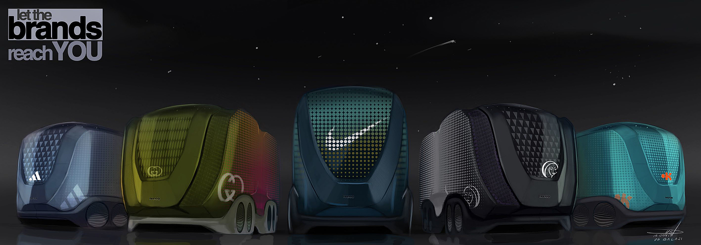 industrial design，Intelligent technology，Hand drawn expression，design sketch，Show truck design，