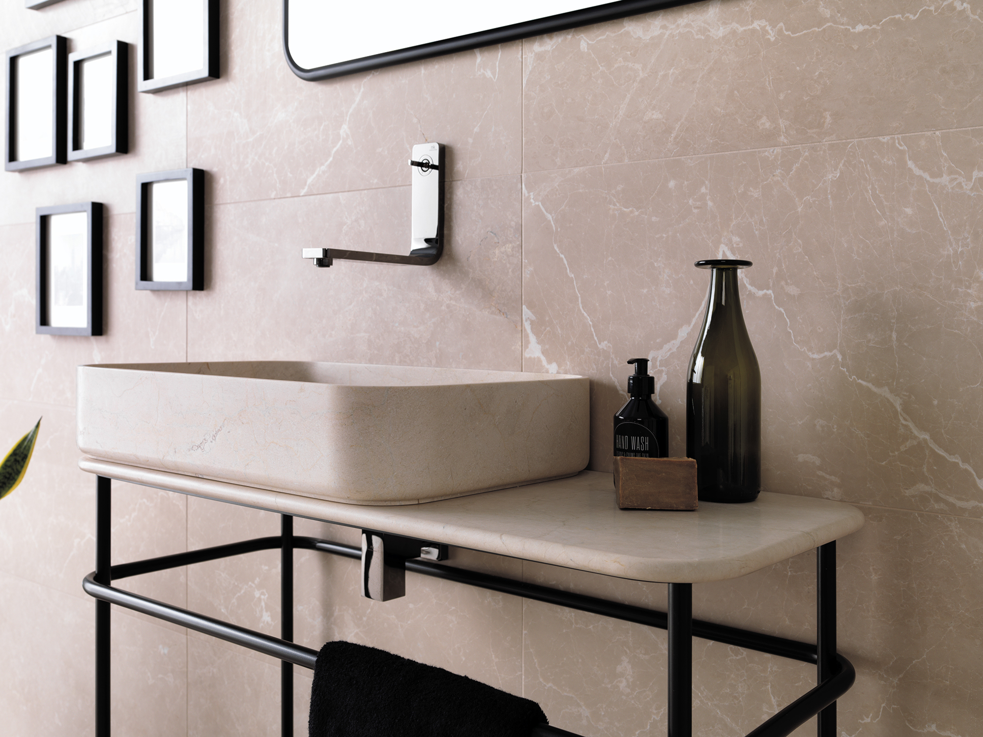 Marble，Simple structure，Double basin drawer，Lightweight，delicate，luxurious，