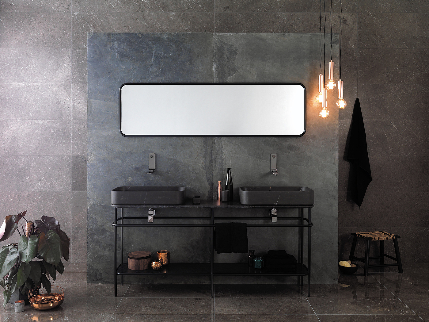 Marble，Simple structure，Double basin drawer，Lightweight，delicate，luxurious，
