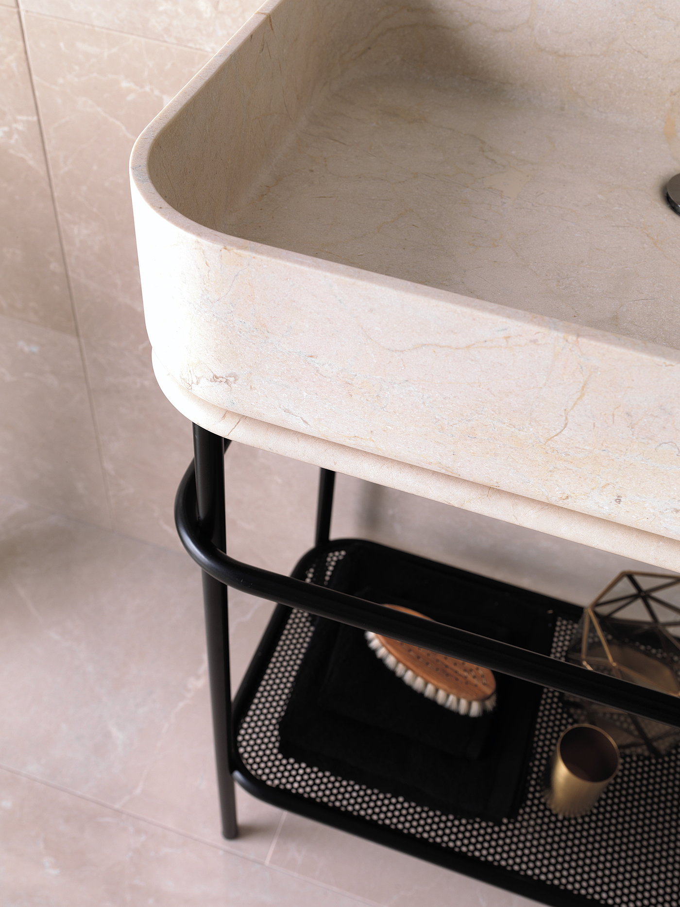 Marble，Simple structure，Double basin drawer，Lightweight，delicate，luxurious，