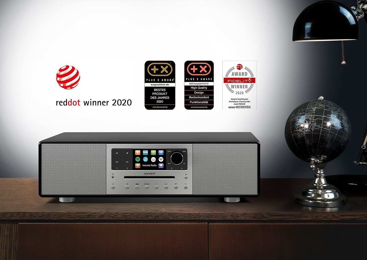 2020 red dot product design award，MASTER PIECE，Stereo music system，Bluetooth，