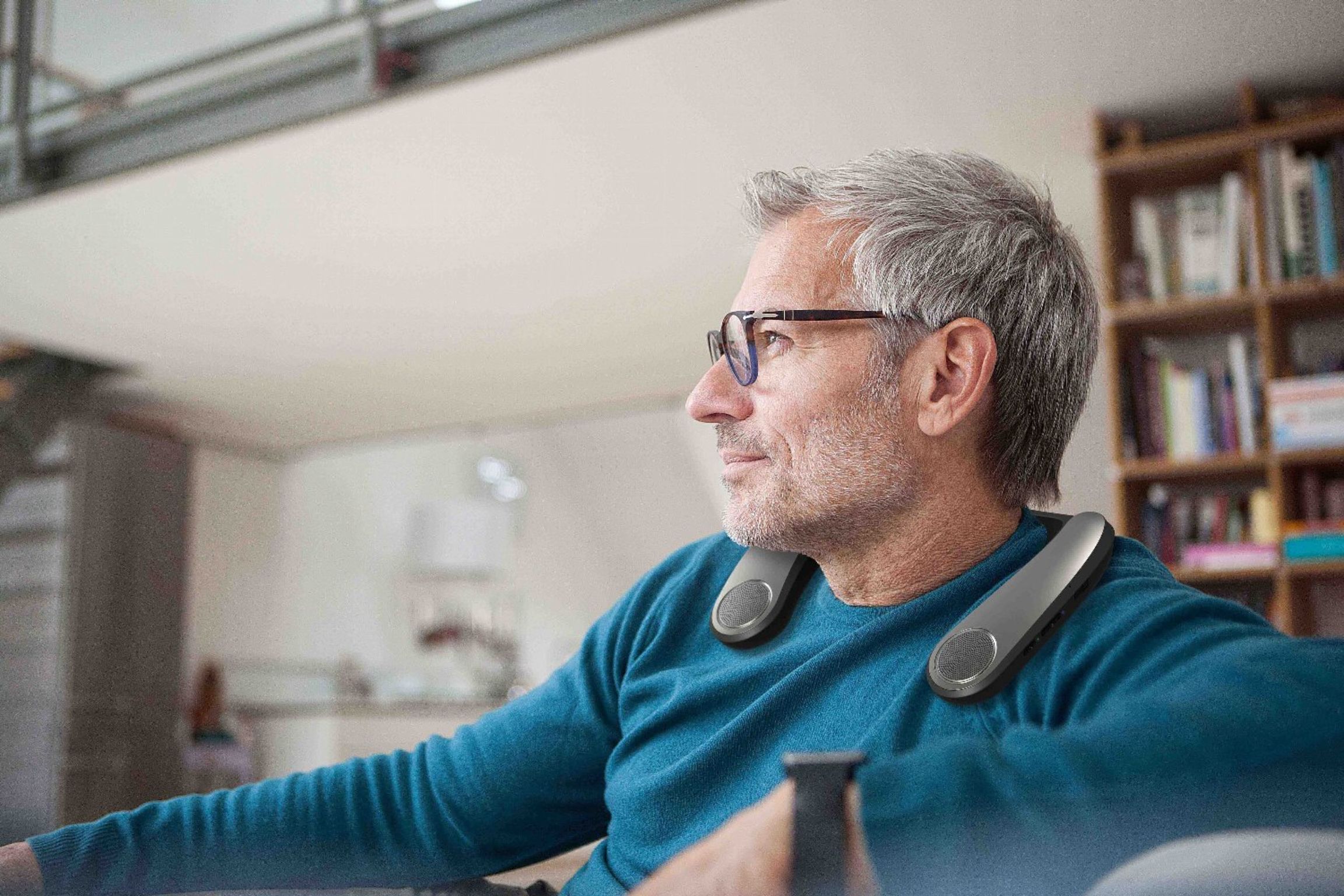 2020 red dot product design award，AN-SX7A，speaker，Vibration，Bluetooth，wear，SHARP，SHARP，