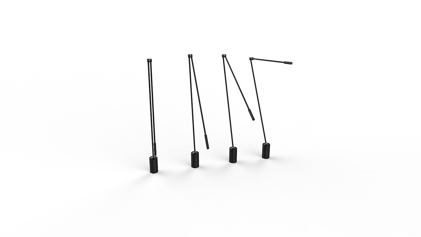 Lain，Table lamp design，black，