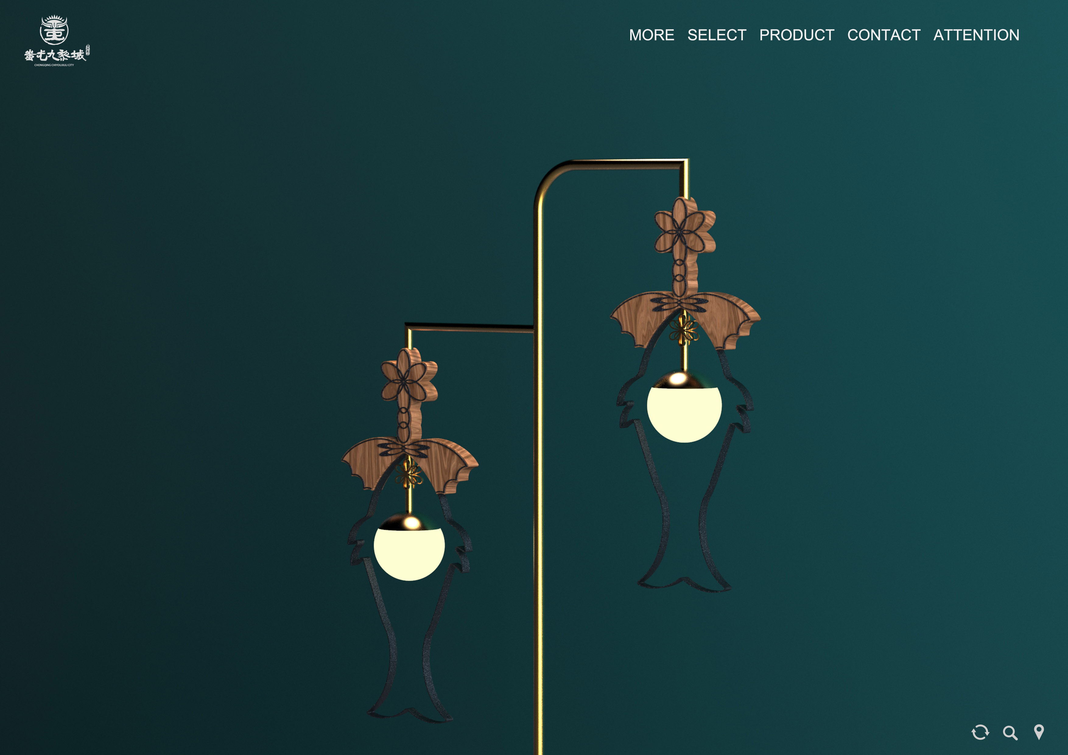 Floor lamp，Atmosphere lamp，Miao elements，fish patterns，Iron art，Simplicity，