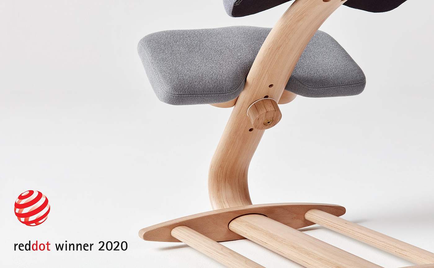 2020 red dot product design award，Fully Tic Toc Balans，Beech，chair，Kneeling chair，