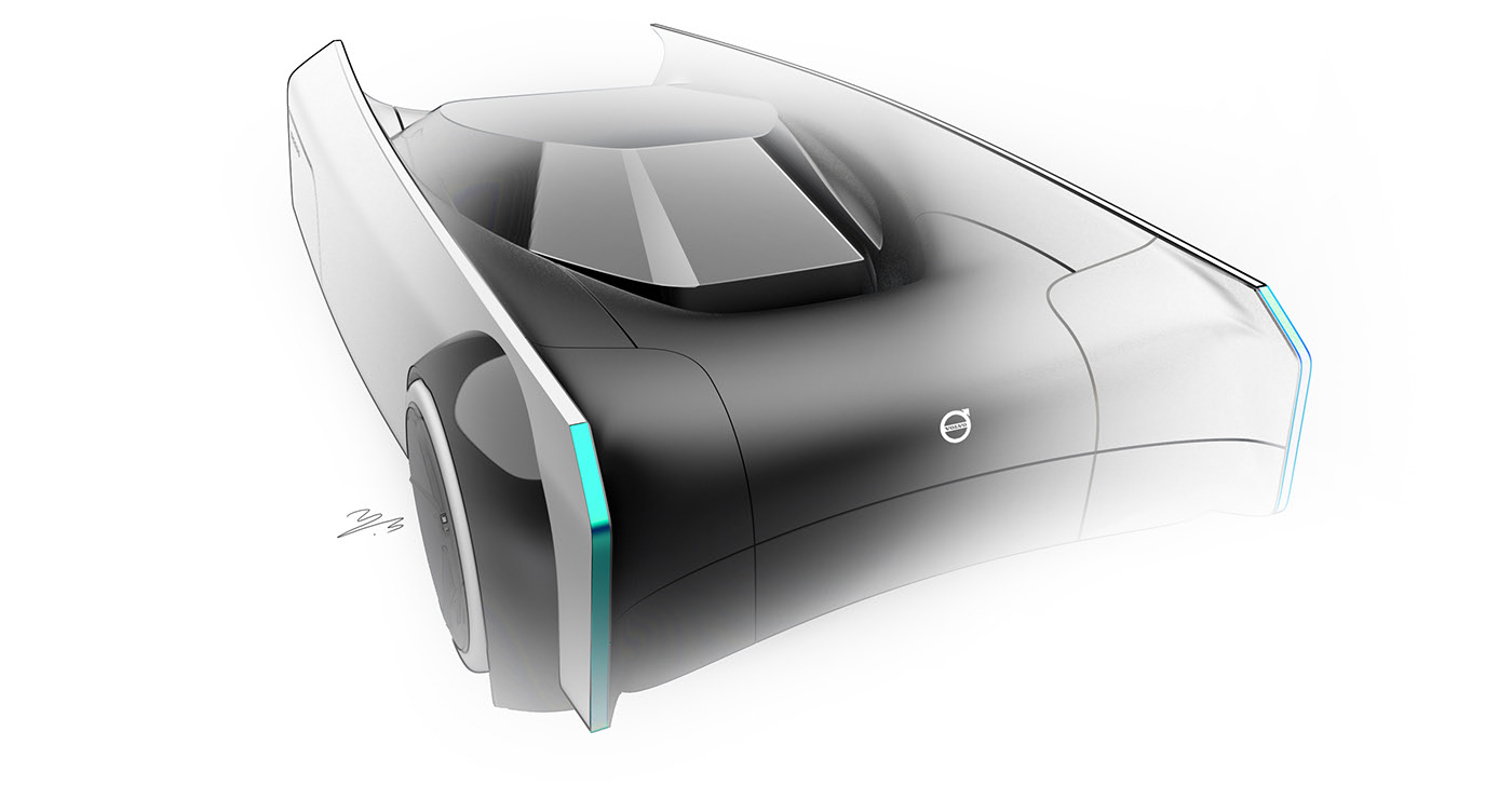 automobile，concept，volvo，Hand drawn，