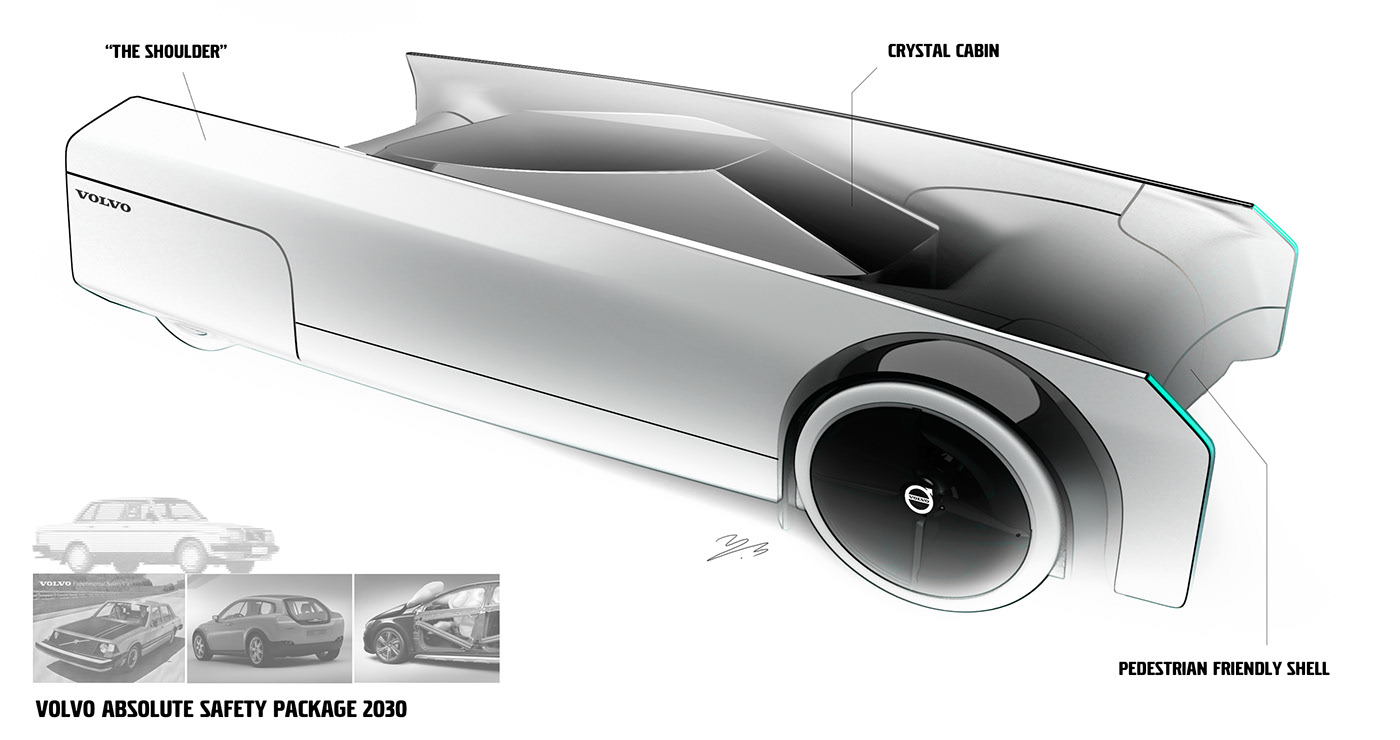 automobile，concept，volvo，Hand drawn，