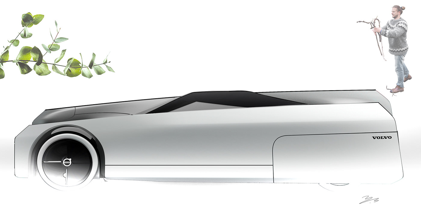 automobile，concept，volvo，Hand drawn，
