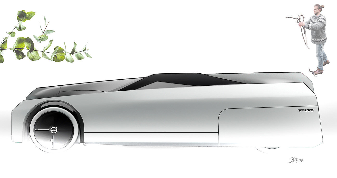 automobile，concept，volvo，Hand drawn，