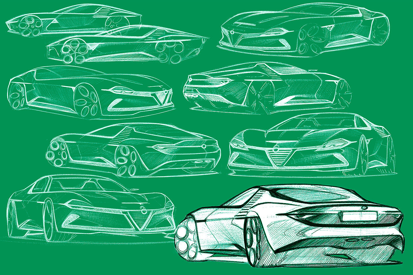 Sports car，transport，handsome，Hand drawn，