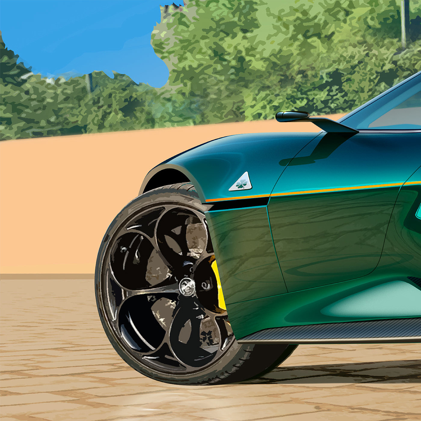Sports car，transport，handsome，Hand drawn，