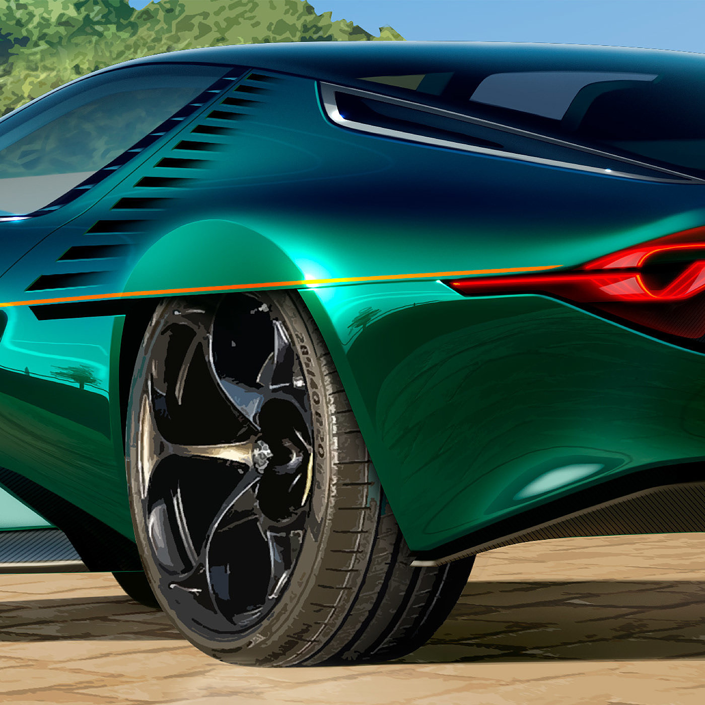 Sports car，transport，handsome，Hand drawn，