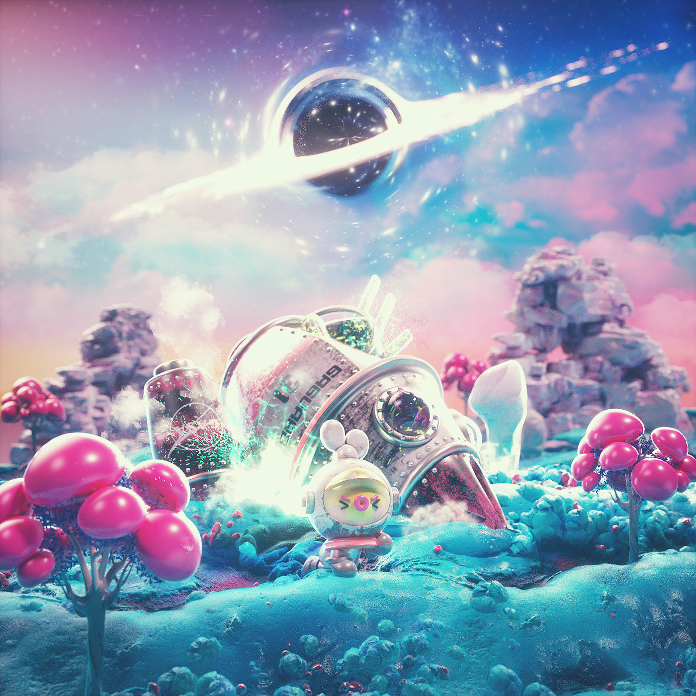 universe，illustration，c4d，lovely，