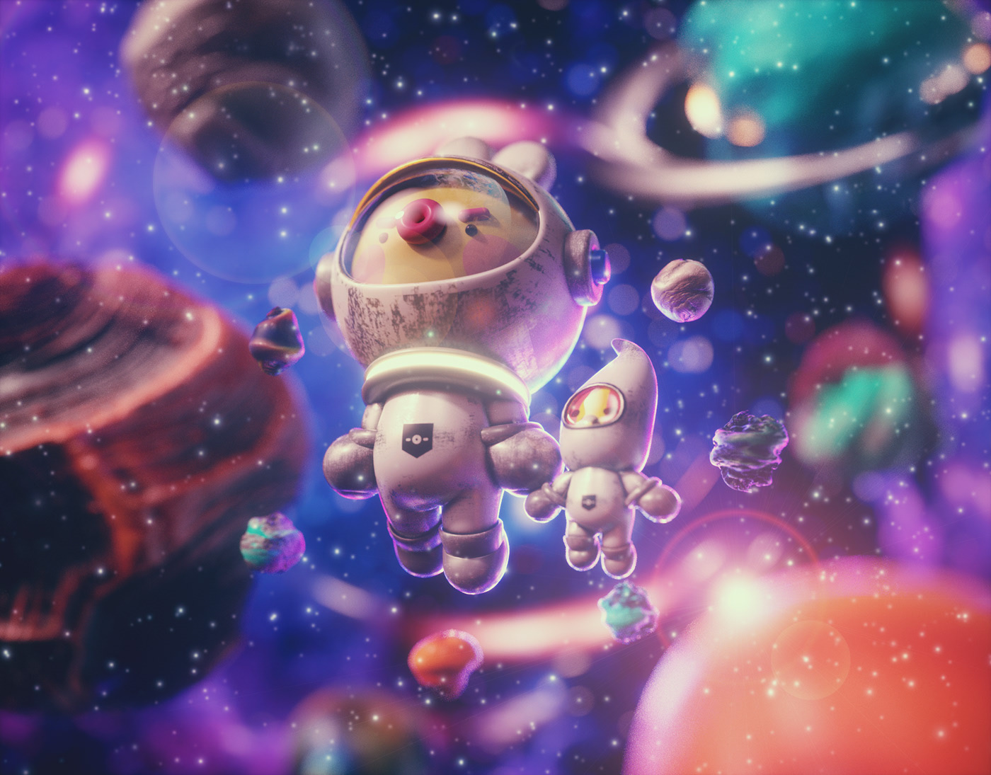 universe，illustration，c4d，lovely，
