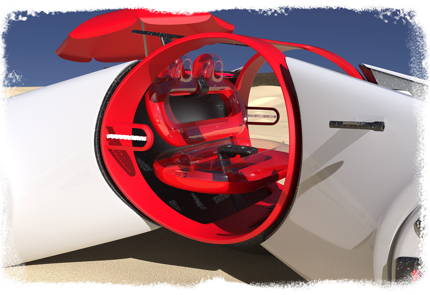 vehicle，sandy beach，summer，Small，