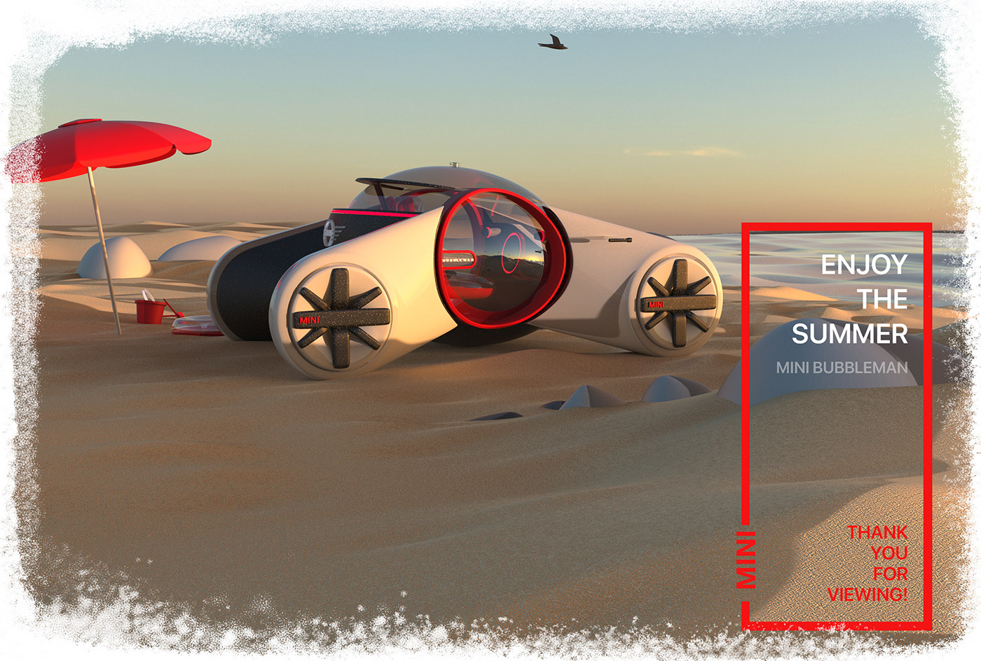 vehicle，sandy beach，summer，Small，