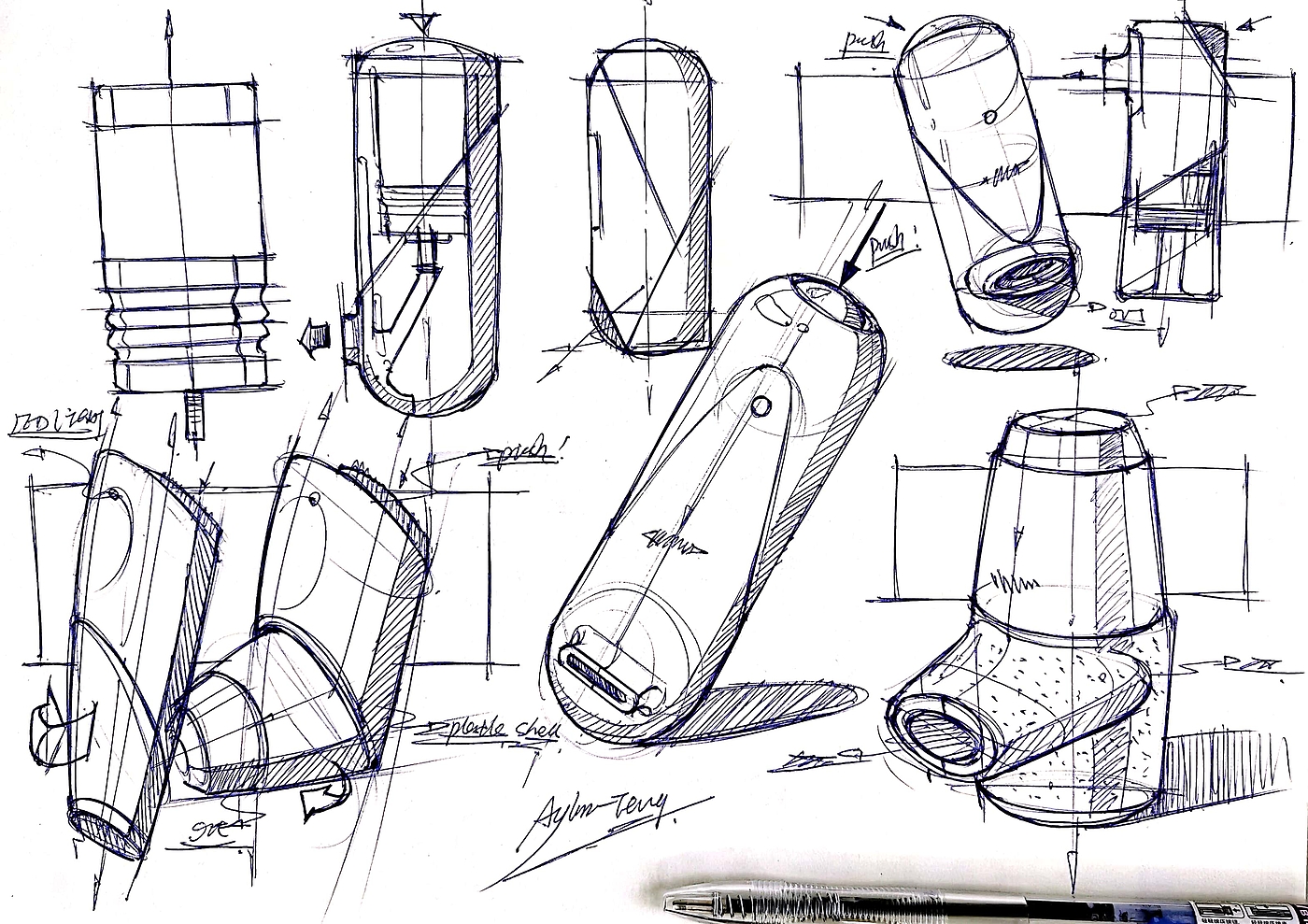 Hand drawn industrial product design，Postgraduate entrance examination for industrial product design，Hand drawn book of industrial product designer，Product design sketch，Pursue dream Jiangnan Design Postgraduate Entrance Examination，Teng Yilin，