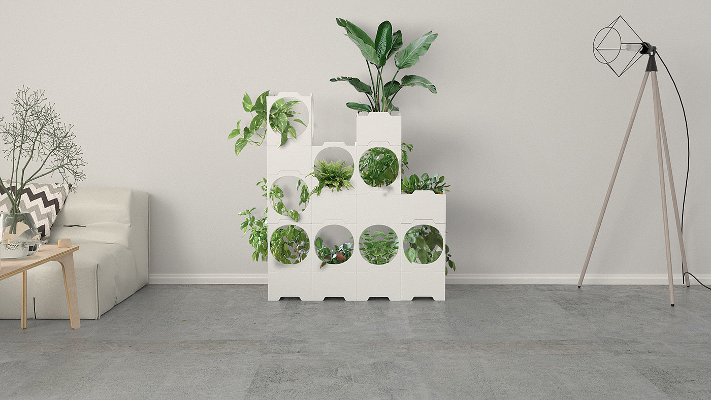 Modular Planter，planter，white，