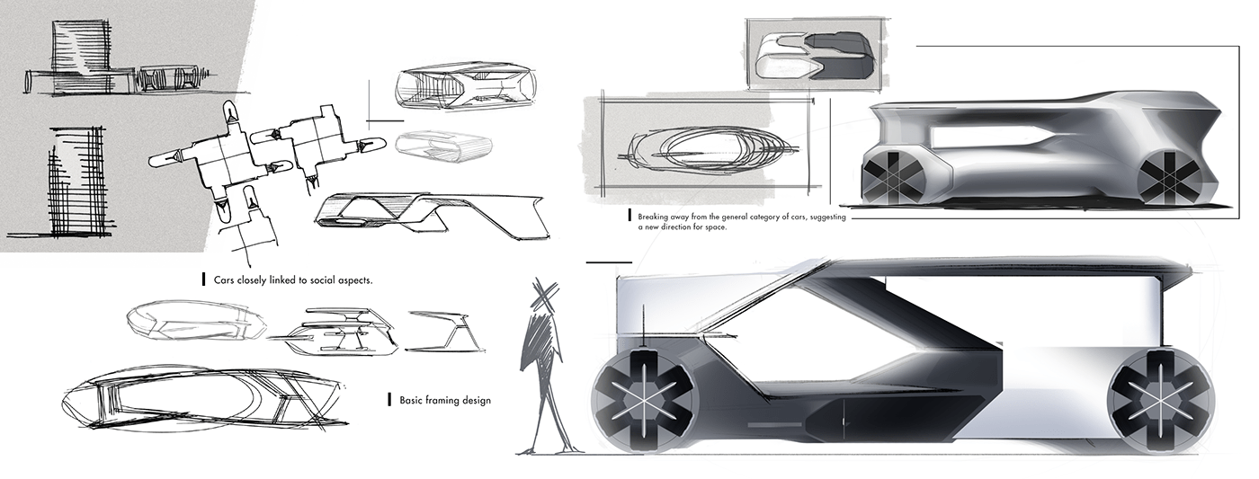 Renault Pantheon，Automobile design，Hand drawn，