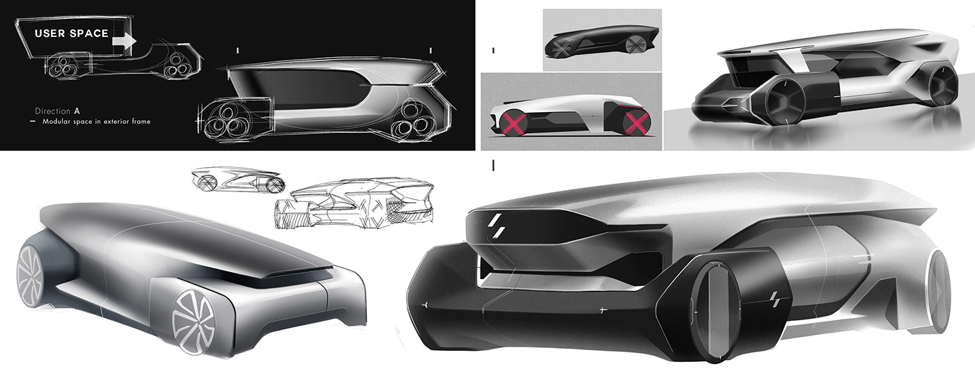 Renault Pantheon，Automobile design，Hand drawn，